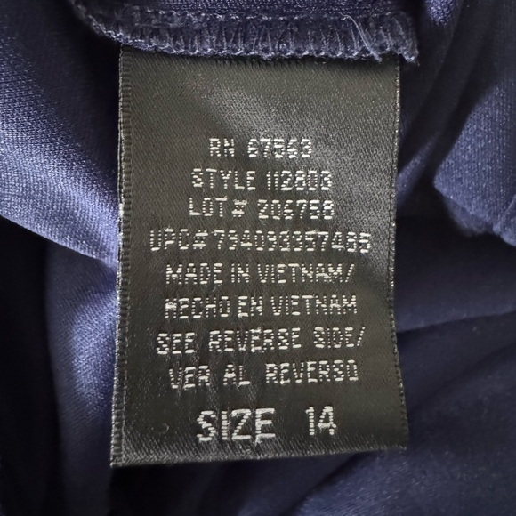 Rare Vintage JR Nites Dress -Navy Blue Ruffles, Size 14 - Excellent Condition - Picture 11 of 13